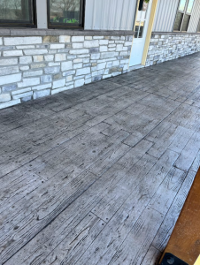 Concrete Patio with Gray Concrete Planks by Leiker Concrete